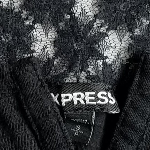 Express Black Lace Baseball Tee, Size S - Picture 3 of 6